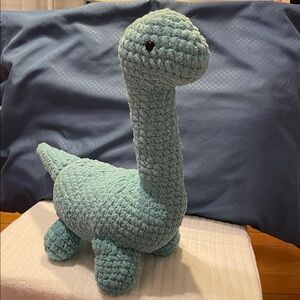 Handmade Crocheted Blue Dinosaur Plush Toy